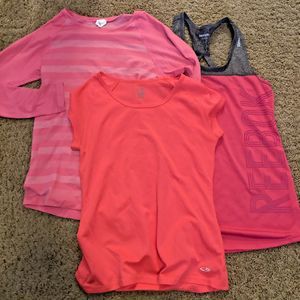 Champion Reebok Womens Workout Tops Pink Size XS Set of 3